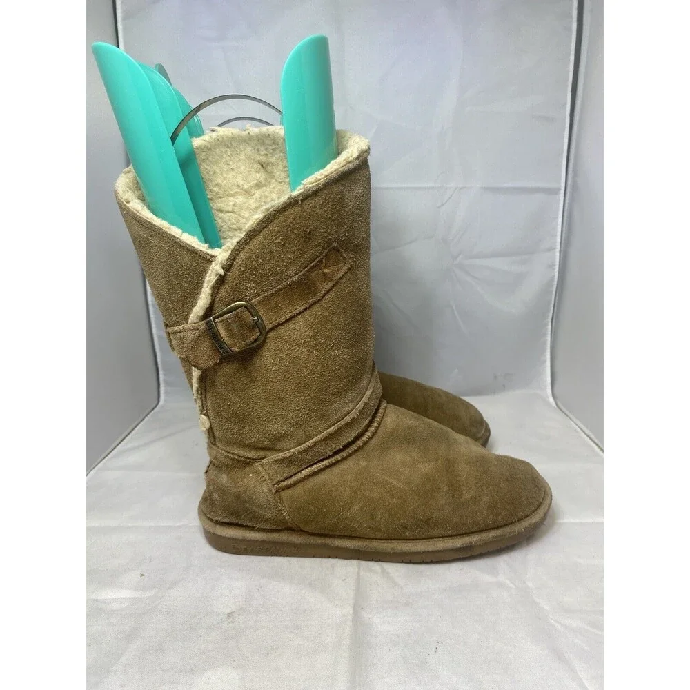 Bearpaw Casual Boots Women's Tatum Solid Pull On Mid Calf 1255W Brown 8 US